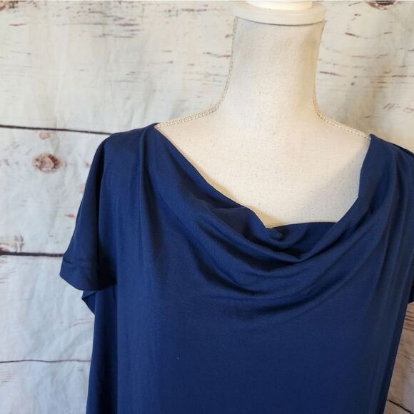 Eileen Fisher Jersey Drape Front Dress Size Large - Picture 5 of 7